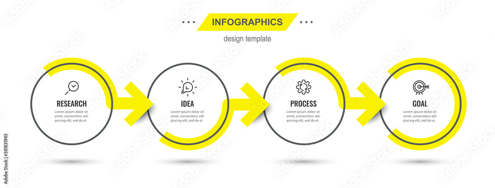 Vector Infographic design template with 4 options or steps. Can be used ...