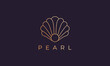 pearl shell logo template with luxury and elegant shape