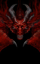 Fierce Dragon Head - Digital Illustration
