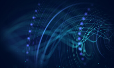 Wall Mural - Beautiful floating abstract particle line pattern background.