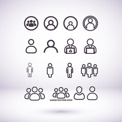 Businessman vector icon style many linear people.