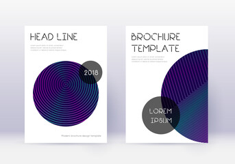 Trendy cover design template set. Neon abstract li