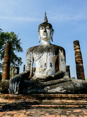 Wall Mural - buddha statue in ayutthaya thailand, digital photo picture as a background