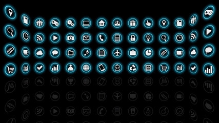 Technology Icon Network Symbol Digital devices on the Internet 3D illustration