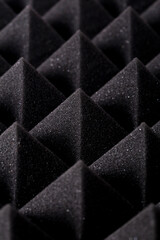 Close up of Sound Absorbing Sponge in Recording Studio. Dampening Acoustical Foam in Music Studio. Acoustic Foam Detail