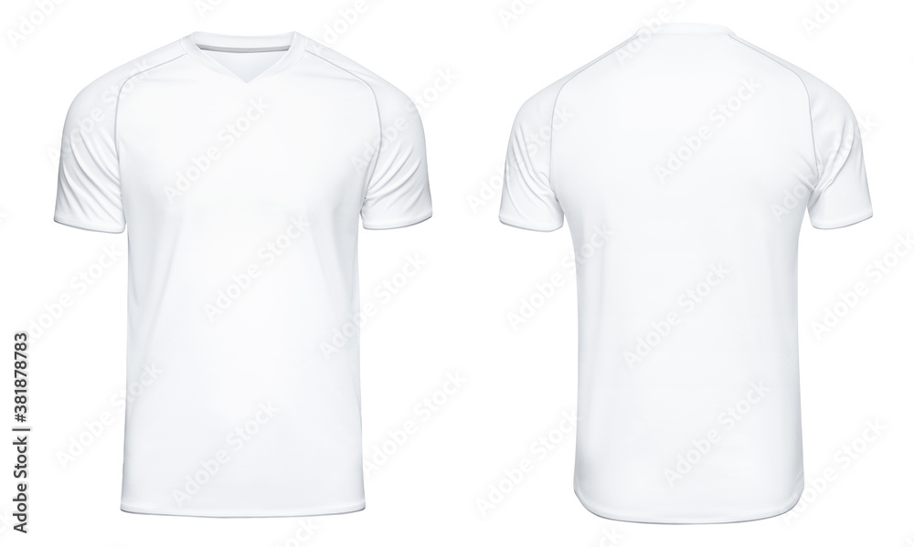 Sports football uniforms white shirt isolated on white background - obrazy, fototapety, plakaty 