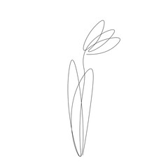 Sticker - Flower drawing on white background. Vector illustration