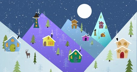 Poster - Christmas night scene animation