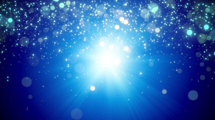 Wall Mural - blue light motion background particles loop