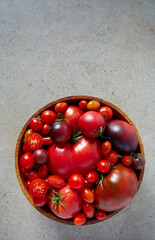 Poster - fresh tomato assortment, close up