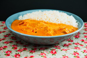 Wall Mural - chicken tikka masala and rice basmati