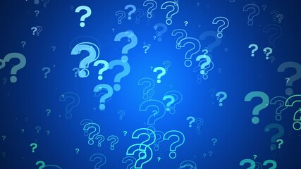Wall Mural - question marks animation blue background