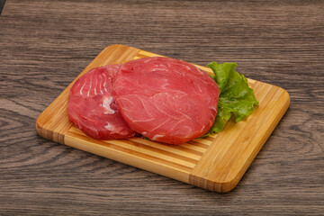 Raw tuna steak for grill