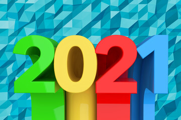 Aufkleber - Abstract New 2021 Year Sign. 3d Rendering