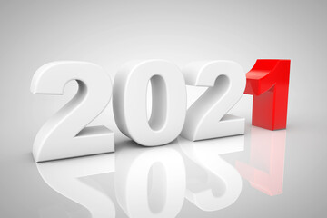 Aufkleber - New Year 2021 3d Sign. 3d Rendering
