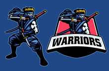 Ninja Warrior Mascot Stance Pose