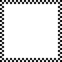 Checkered / Chequered Square Frame With Blank, Empty Space, Copyspace. Squares Frame, Border
