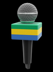 Poster - Microphone and Gabonese flag. Image with clipping path