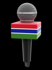 Poster - Microphone and Gambia flag. Image with clipping path