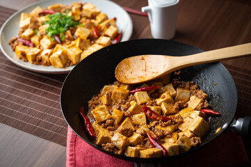 Wall Mural - mapo tofu. traditional spicy chinese food