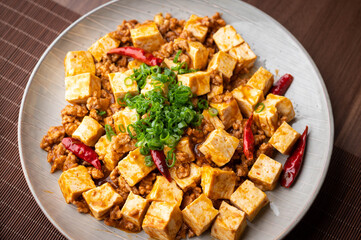 Wall Mural - mapo tofu. traditional spicy chinese food