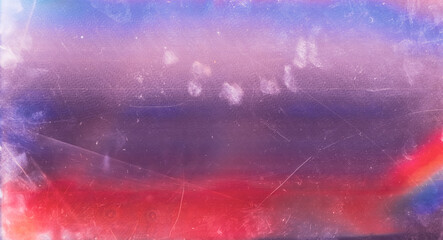 Canvas Print - Aged effect overlay. Old film texture. Purple red gradient background with dust scratches.