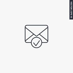 Poster - Selected email, linear style sign for mobile concept and web design