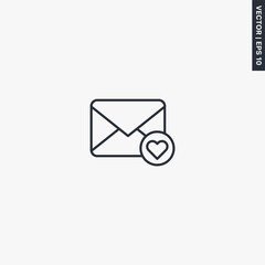 Liked envelope, linear style sign for mobile concept and web design