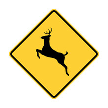 Deer Crossing Road Sign 