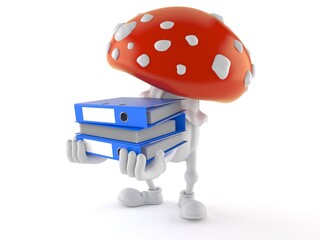 Poster - Toadstool character carrying ring binders