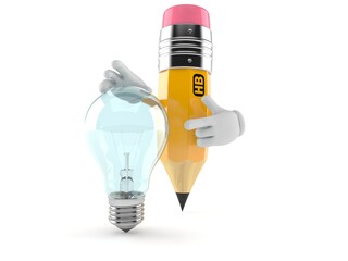 Sticker - Pencil character with light bulb