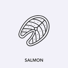 Poster - salmon icon vector sign symbol