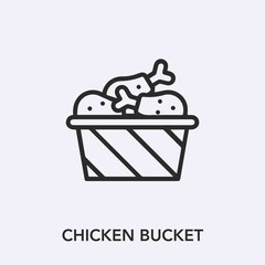 Poster - chicken bucket icon vector sign symbol