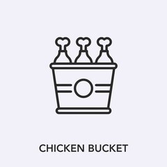 Poster - chicken bucket icon vector sign symbol