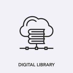 Poster - digital library icon vector sign symbol