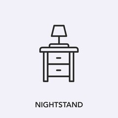 Poster - nightstand icon vector sign symbol