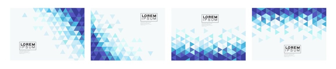 Fototapete - Set of colorful gradient triangle on white background with space. Modern background for business or technology presentation. vector illustration