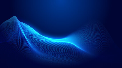 Poster - dot blue wave light screen gradient texture background. abstract technology big data digital backgro