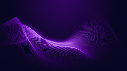 Poster - dot blue purple wave line light gradient dark background. abstract technology big data digital backg