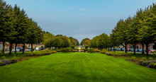 A View Up The Central Boulevard In Welwyn Garden City, UK In The Summertime