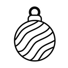 Wall Mural - striped christmas ball icon, line style