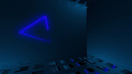 Poster - Space neon composition, computer generated. 3d rendering of virtual backdrop