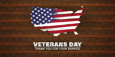 Poster - veterans day, thank you for your service, November 11, posters, modern brush design vector illustration