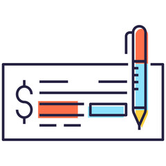 Sticker - Cheque Payment Vector 