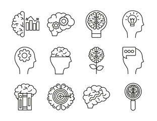 Poster - bundle of brains organs set icons