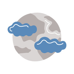 Wall Mural - full moon and clouds flat style icon