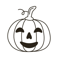 Sticker - halloween pumpkin face line style icon