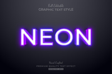 Wall Mural - Purple Neon Editable Text Style Effect Premium