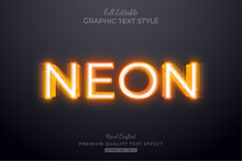Orange Neon Editable Text Style Effect Premium