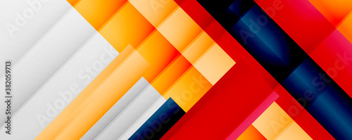 Cuadros en Lienzo Geometric abstract backgrounds with shadow lines, modern forms, rectangles, squares and fluid gradients